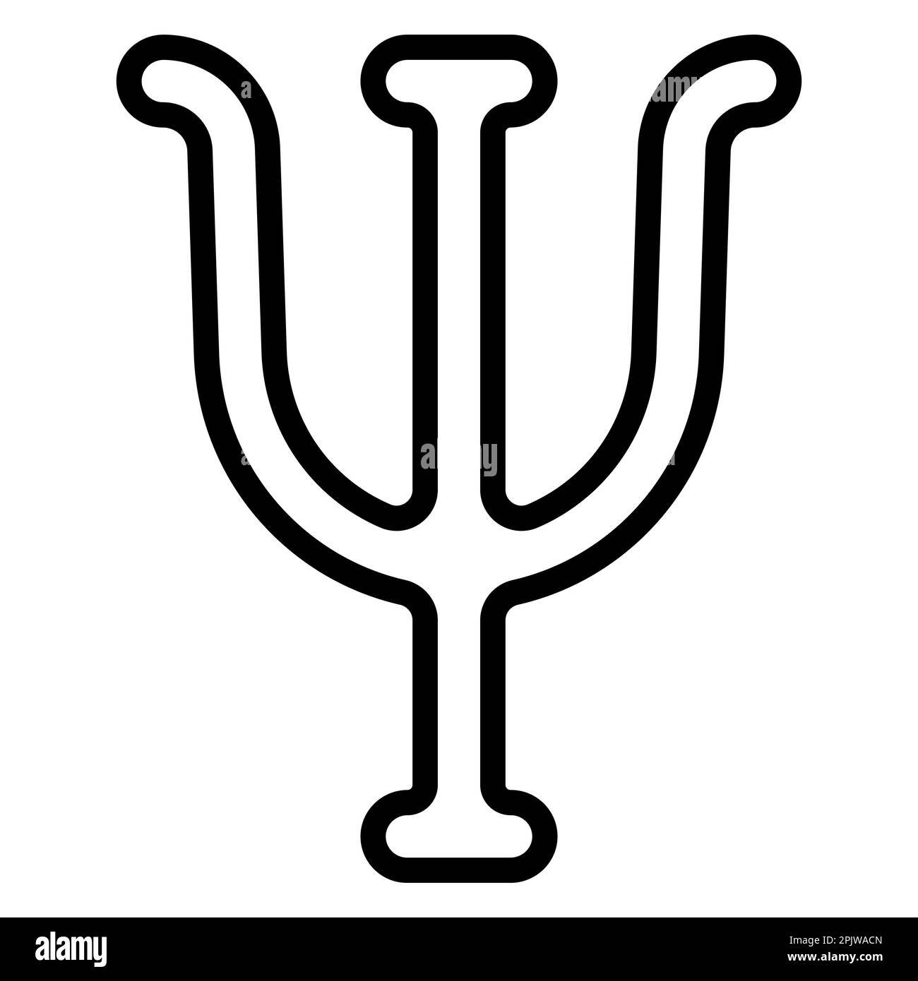 Logo lettera psi, simbolo psicologia font greco, icona psichiatria Illustrazione Vettoriale