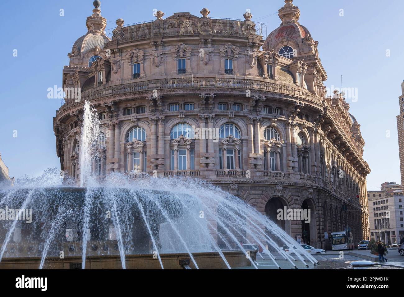 Scorcio della vecchia Genova, Piazza Raffaele de Ferrari, Ligury, Italia, Europa Foto Stock