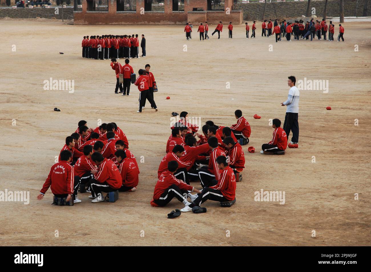 Il Tempio di Shaolin, centro di addestramento delle arti marziali. Henan, Song Shan Mountain, Cina Foto Stock