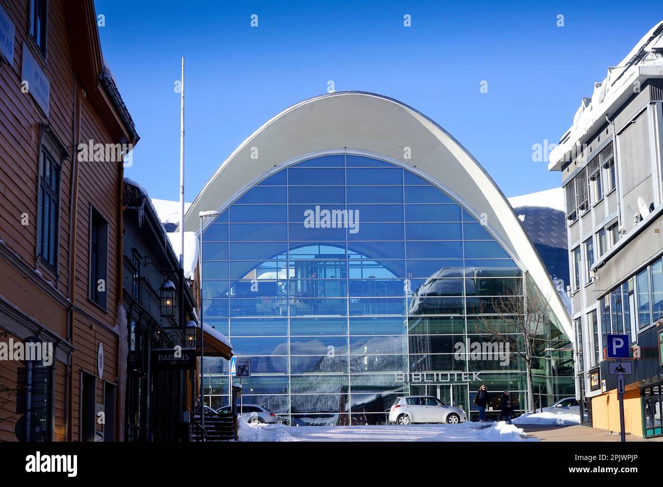 Bibliotek, Tromso, Norvegia. Foto Stock