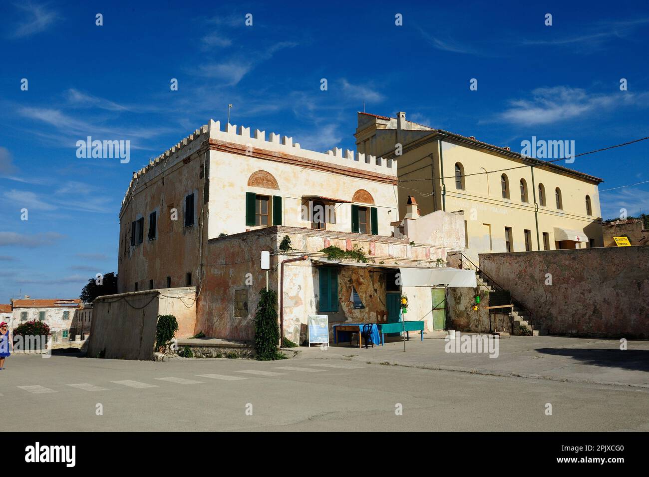 Pianosa, un'isola dell'Arcipelago Toscano, sede di una prigione fino al 2011, oggi una Riserva Naturale accoglie un massimo di 250 visitatori al giorno. Pianosa; T Foto Stock