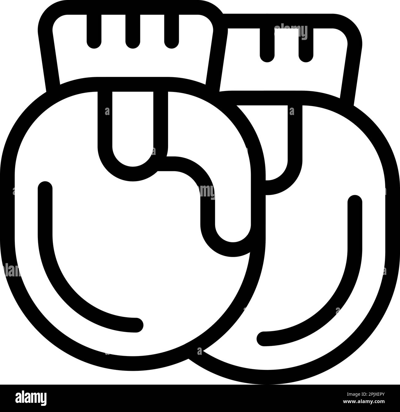 Champion guanti icona contorno vettoriale. Pugilato lotta. Anello Club Illustrazione Vettoriale