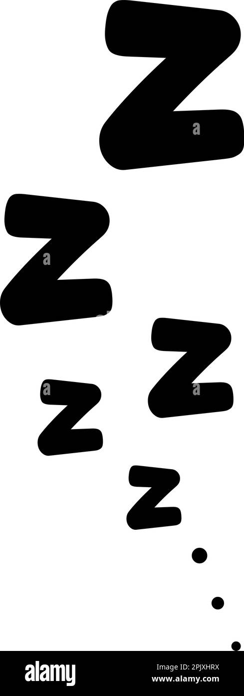 ZZZ sleep snore testo icona vettore isolato su sfondo bianco. Illustrazione Vettoriale