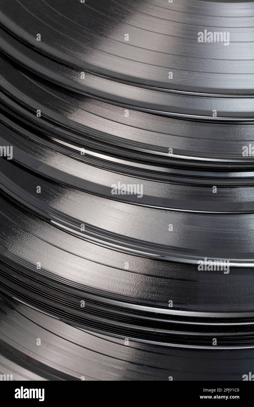 Vecchi dischi in vinile Foto Stock