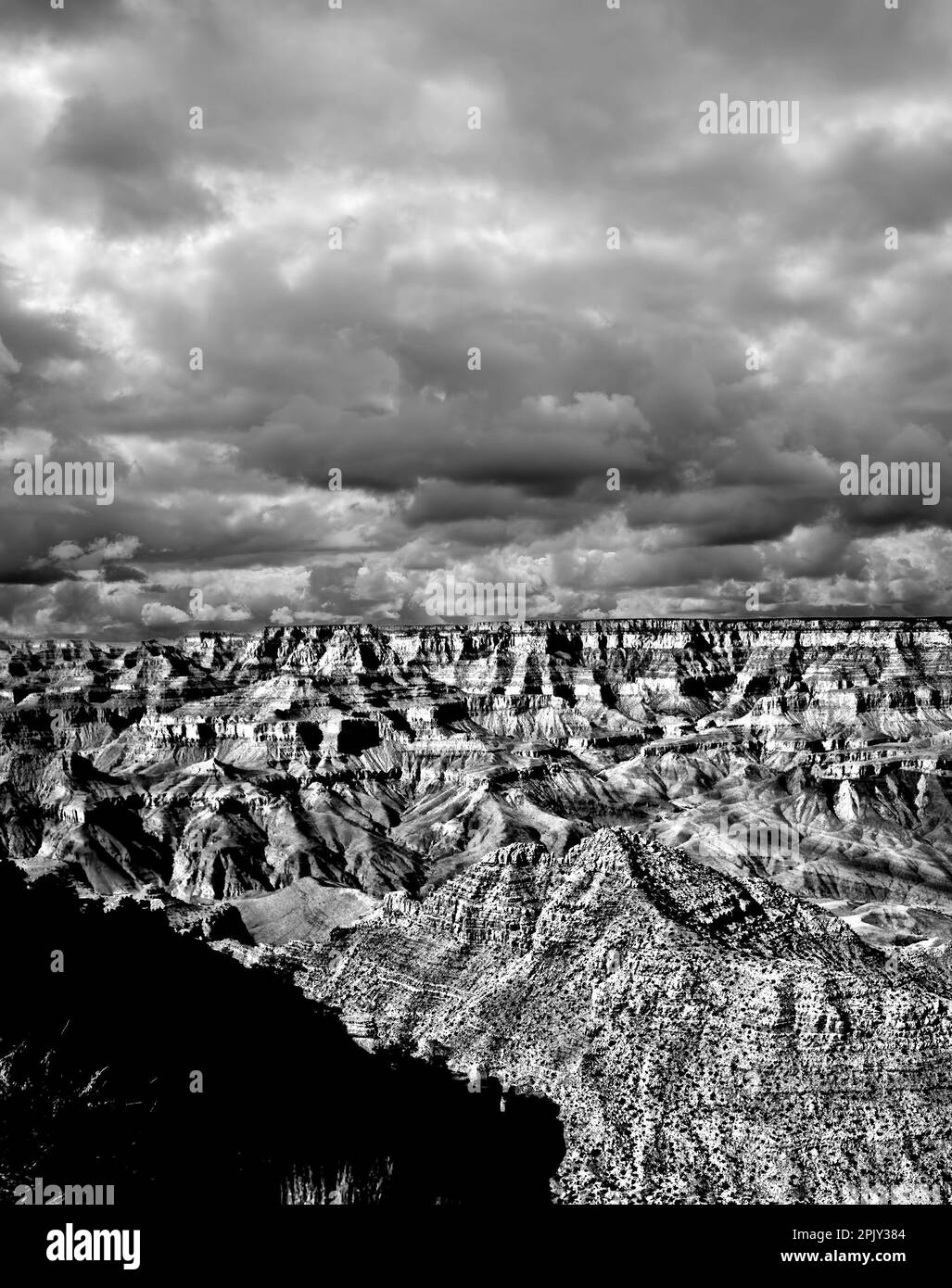 Bianco e nero nel tardo pomeriggio nel Grand Canyon Arizona Foto Stock