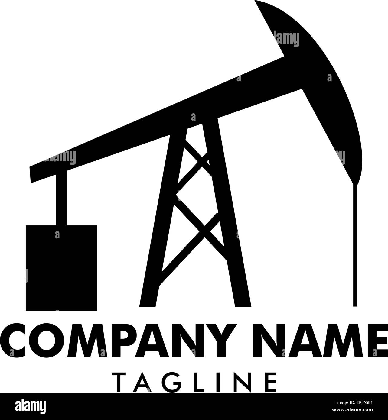 Logo icona pompa a ventosa per l'industria petrolifera e del gas Illustrazione Vettoriale