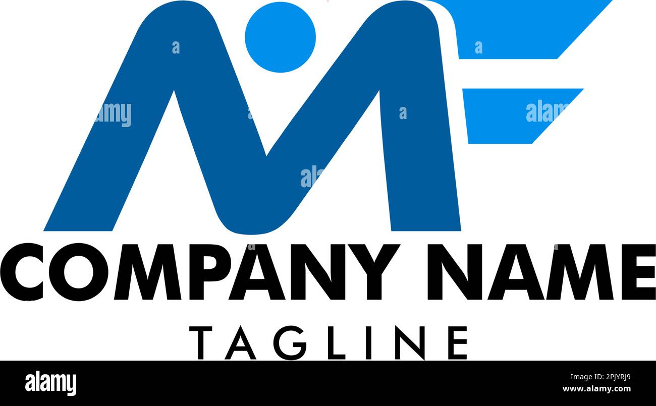Lettera iniziale modello di logo MF Illustrazione Vettoriale