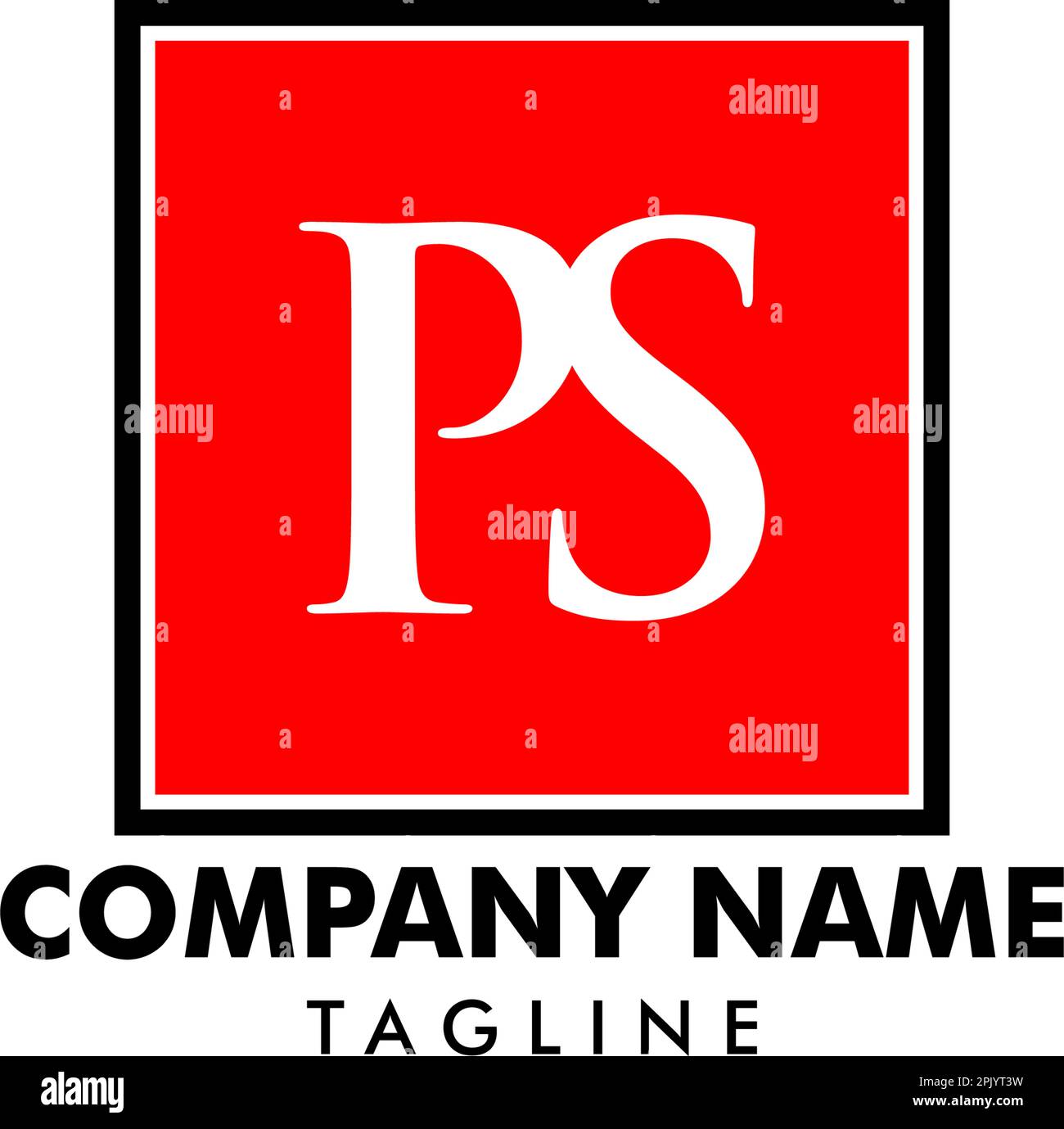 Lettera iniziale modello di logo PS Illustrazione Vettoriale