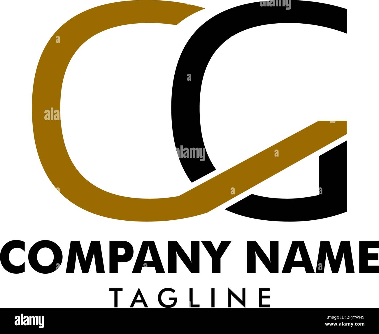 Modello del logo CG della lettera iniziale Illustrazione Vettoriale