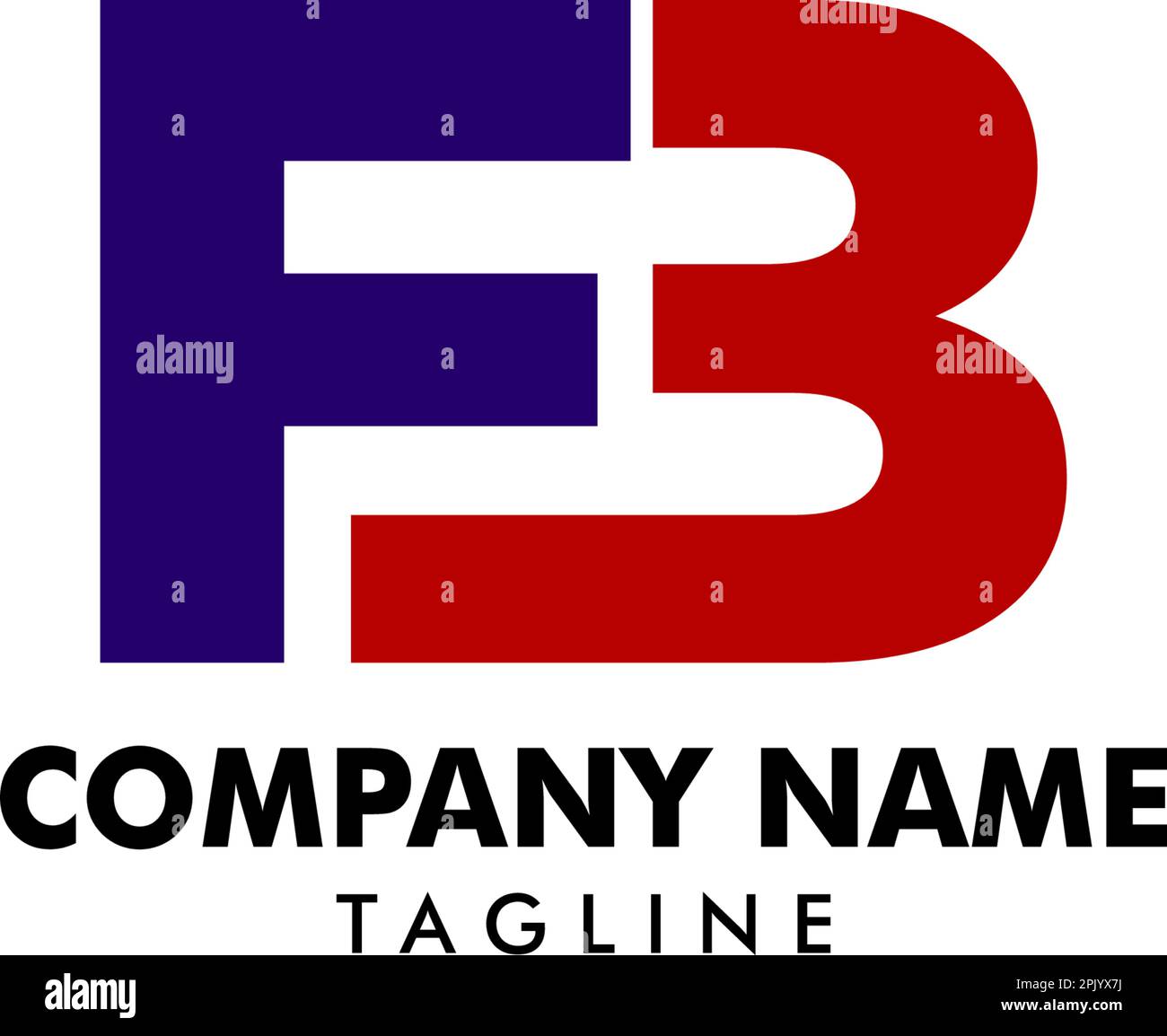 Lettera iniziale modello di logo FB Illustrazione Vettoriale