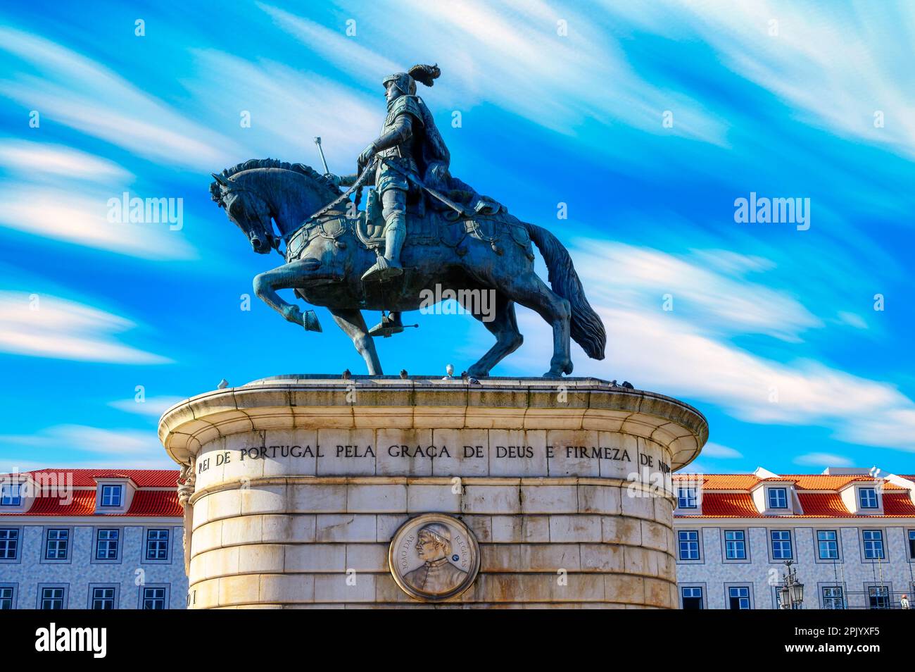 Statua di Re Giovanni i, Lisbona, Portogallo Foto Stock