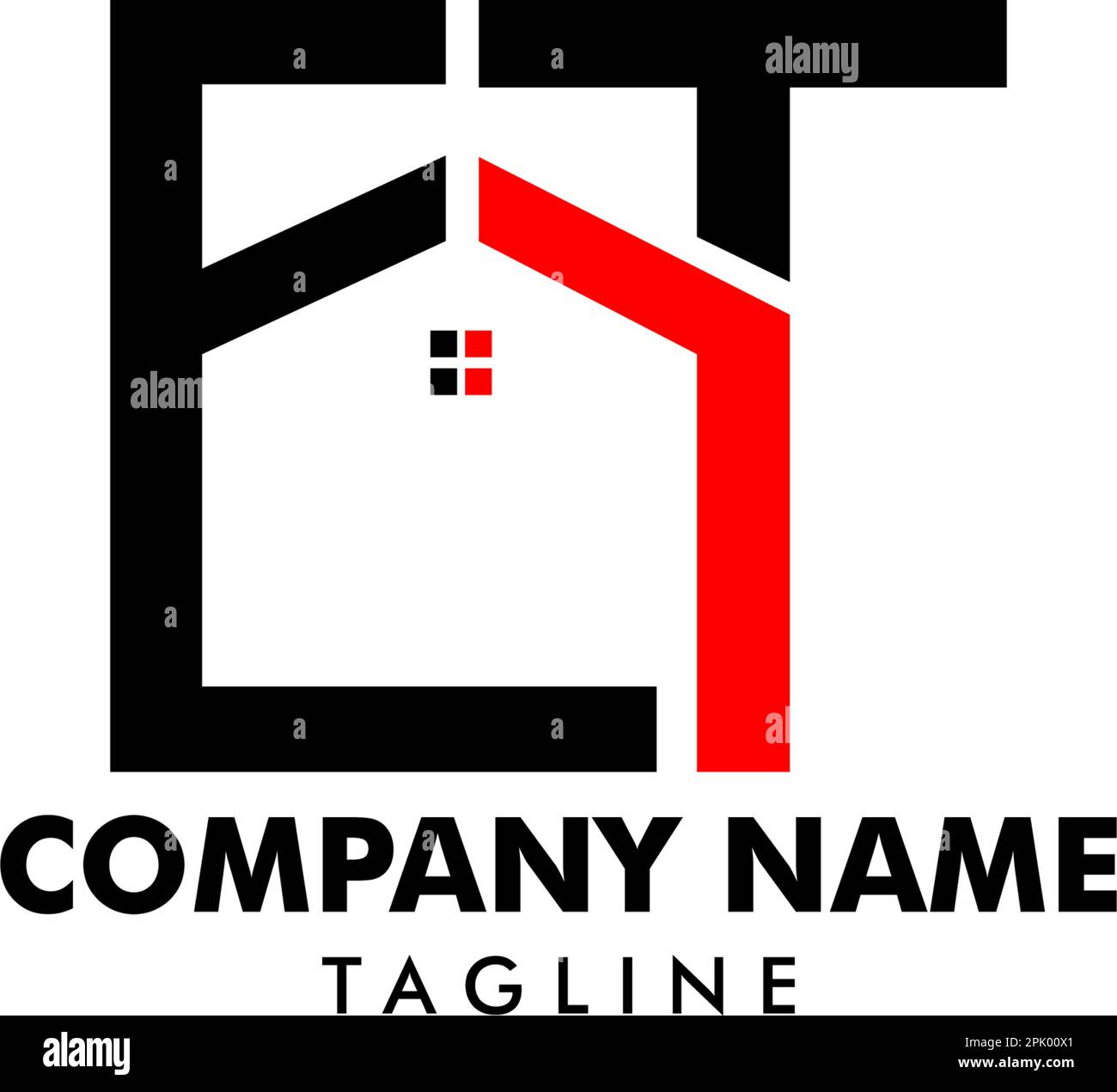 ET lettera Real Estate Logo Design, logo immobiliare Illustrazione Vettoriale