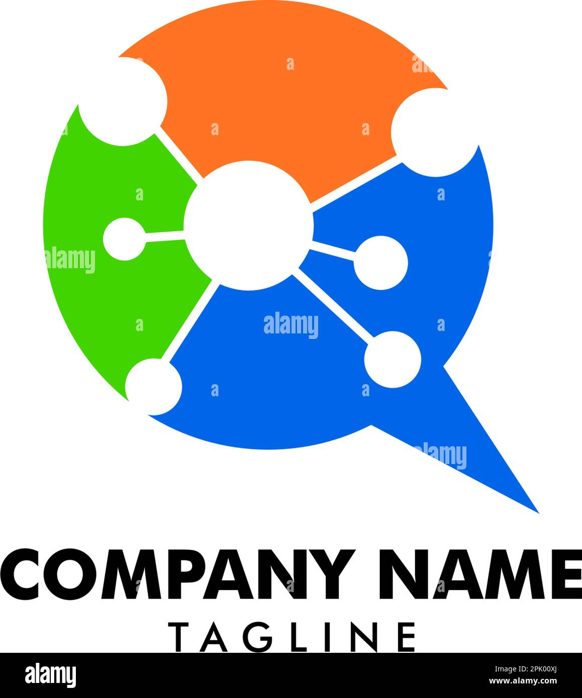 DNA Chat icona Logo elemento di design Illustrazione Vettoriale