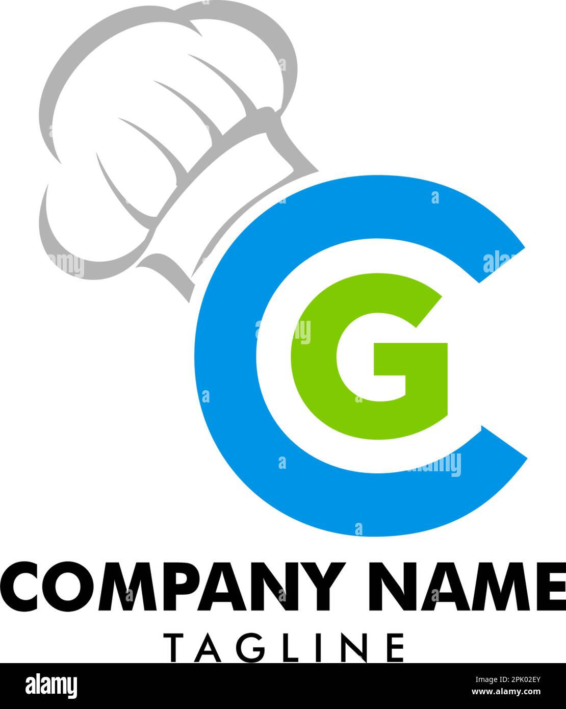 Modello vettoriale icona logo CG Letter e Chef Hat Illustrazione Vettoriale