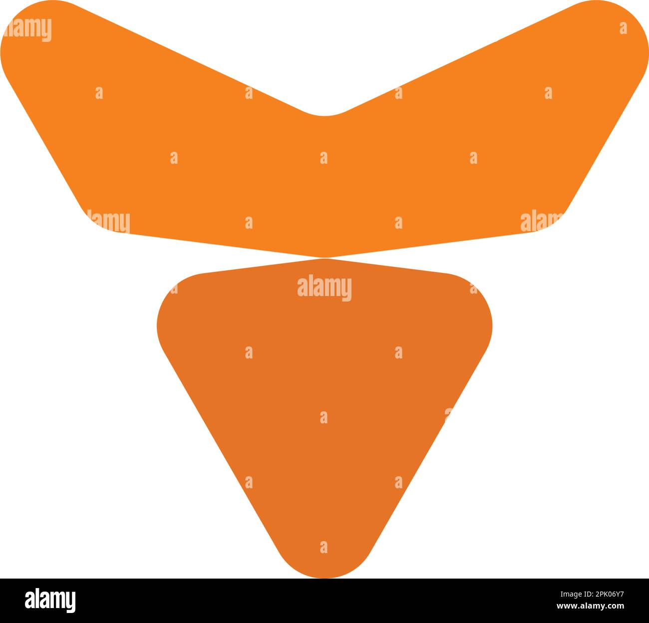 lettera arancione v fox logo icona disegno vettoriale Illustrazione Vettoriale