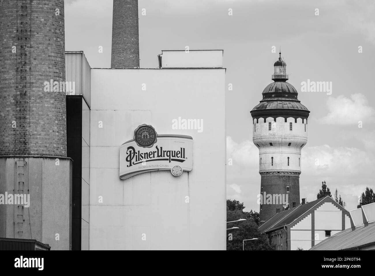 PILSEN, REPUBBLICA CECA, EUROPA - Birreria Pilsner Urquell. Foto Stock