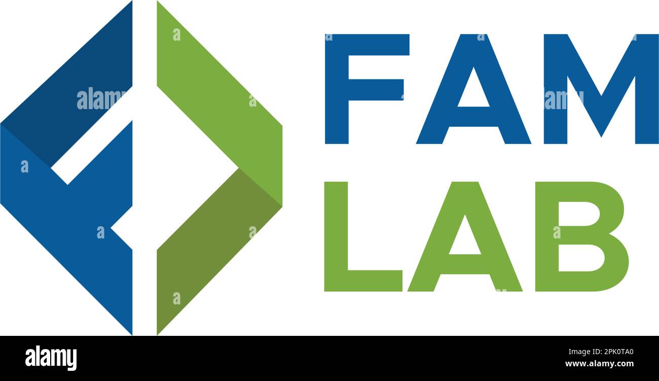Design moderno del logo DEL LABORATORIO FAM di Abstract Illustrazione Vettoriale