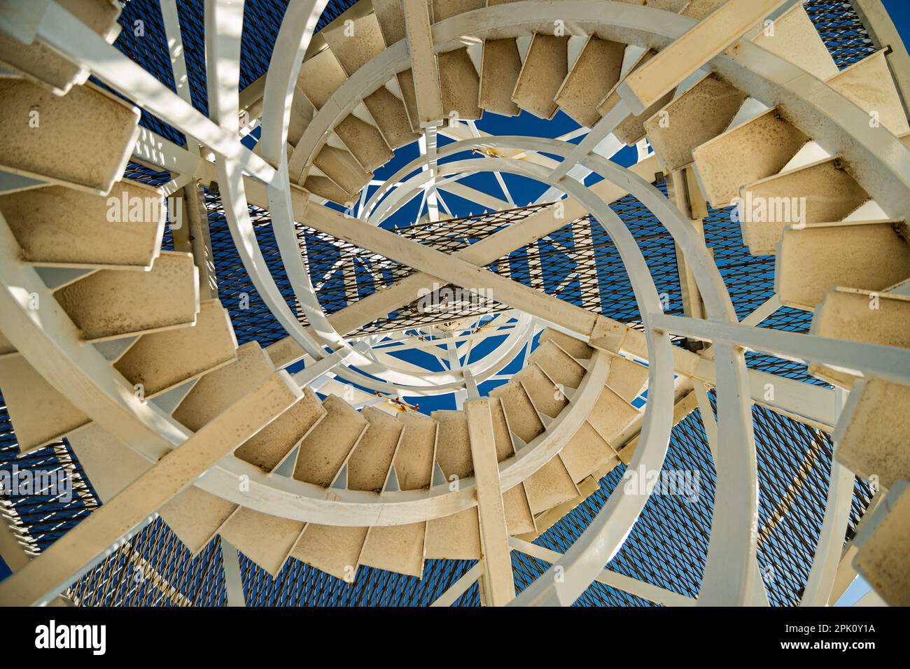 Scala a chiocciola su un faro Foto Stock
