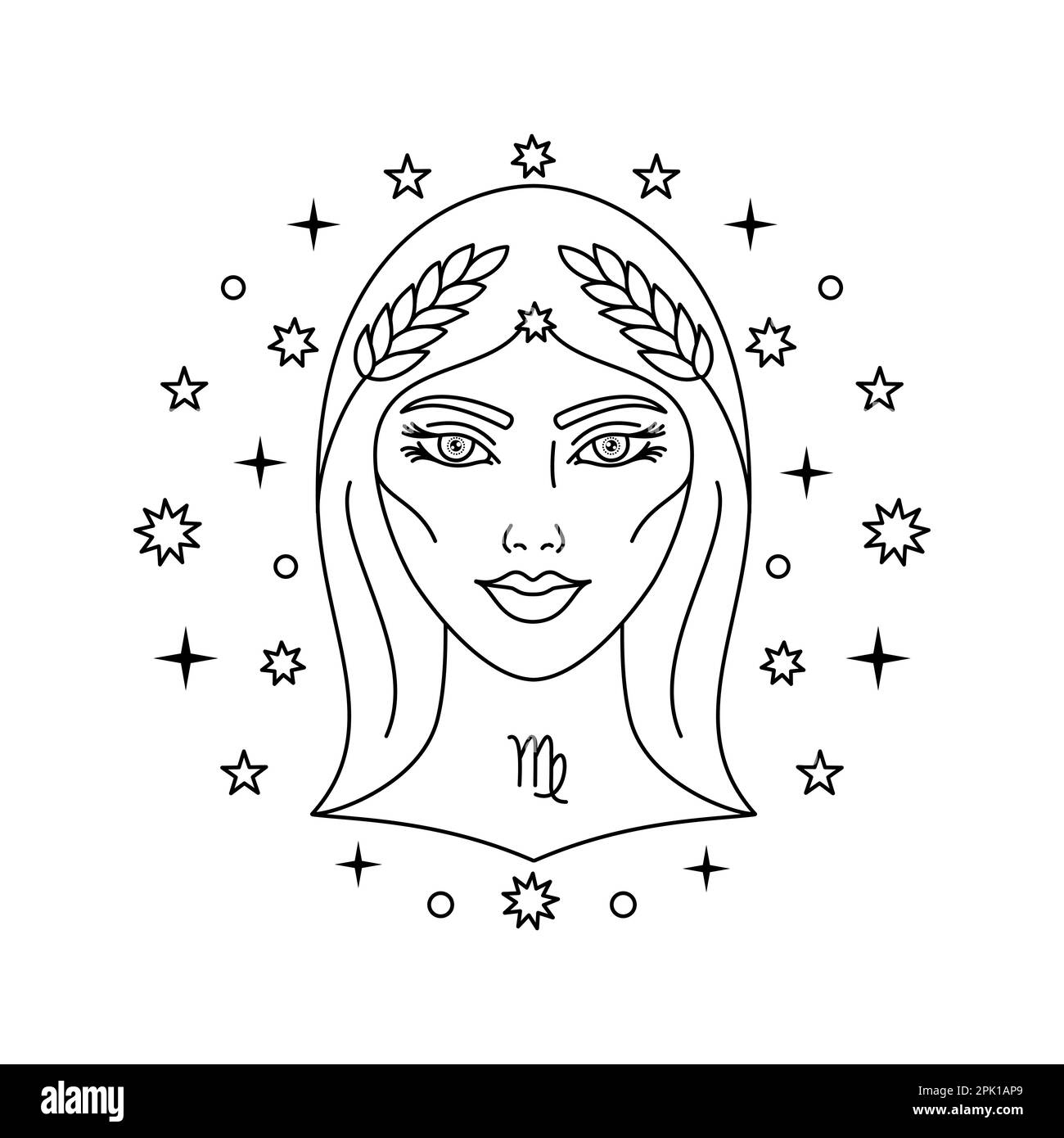 Virgo segno zodiacale Illustrazione Vettoriale