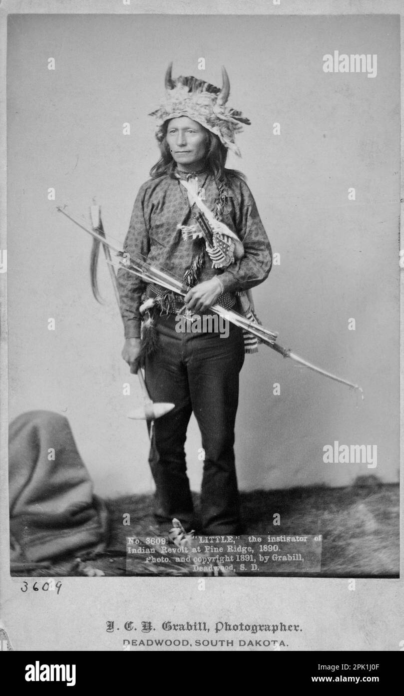 'Little,' istigatore di rivolta indiana a Pine Ridge - Oglala Band - 1890 Foto Stock