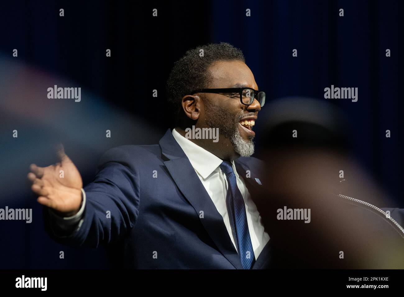 Partito notturno per le elezioni del sindaco di Chicago, Brandon Johnson Foto Stock