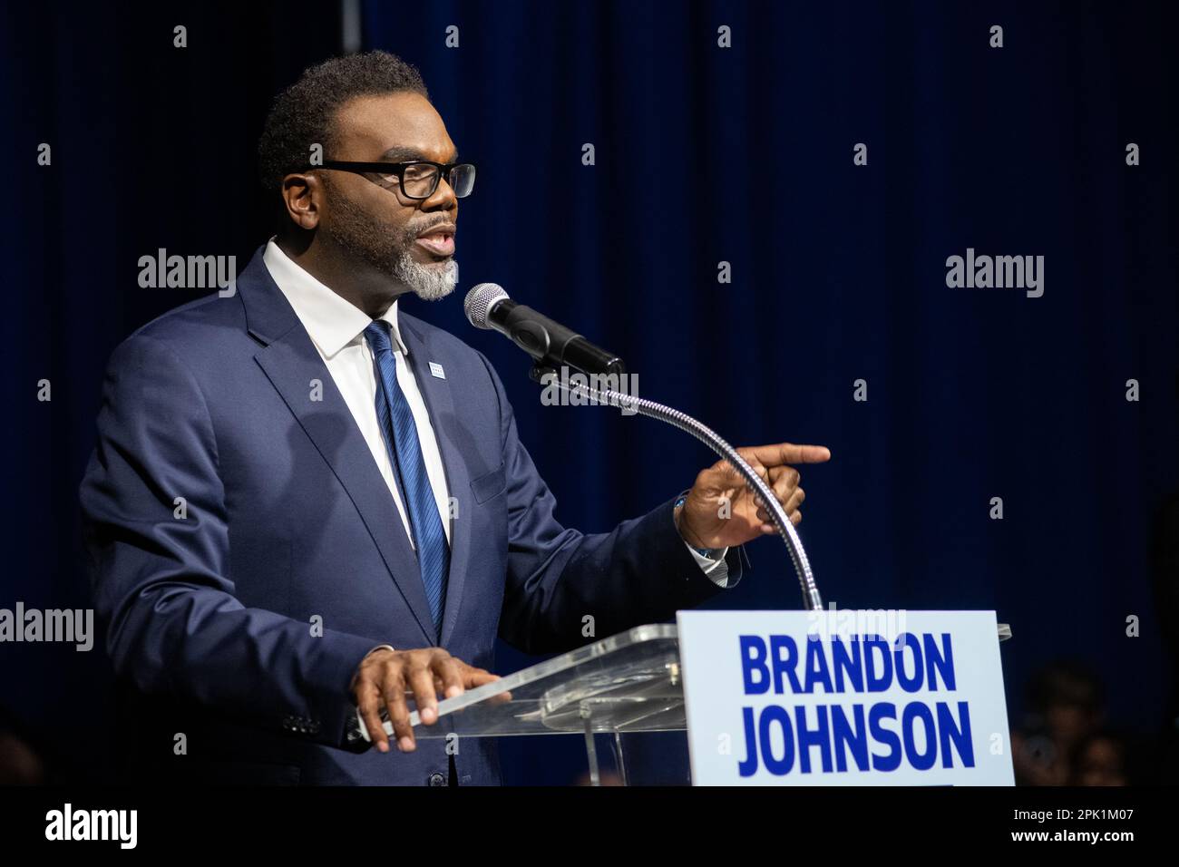 Partito notturno per le elezioni del sindaco di Chicago, Brandon Johnson Foto Stock