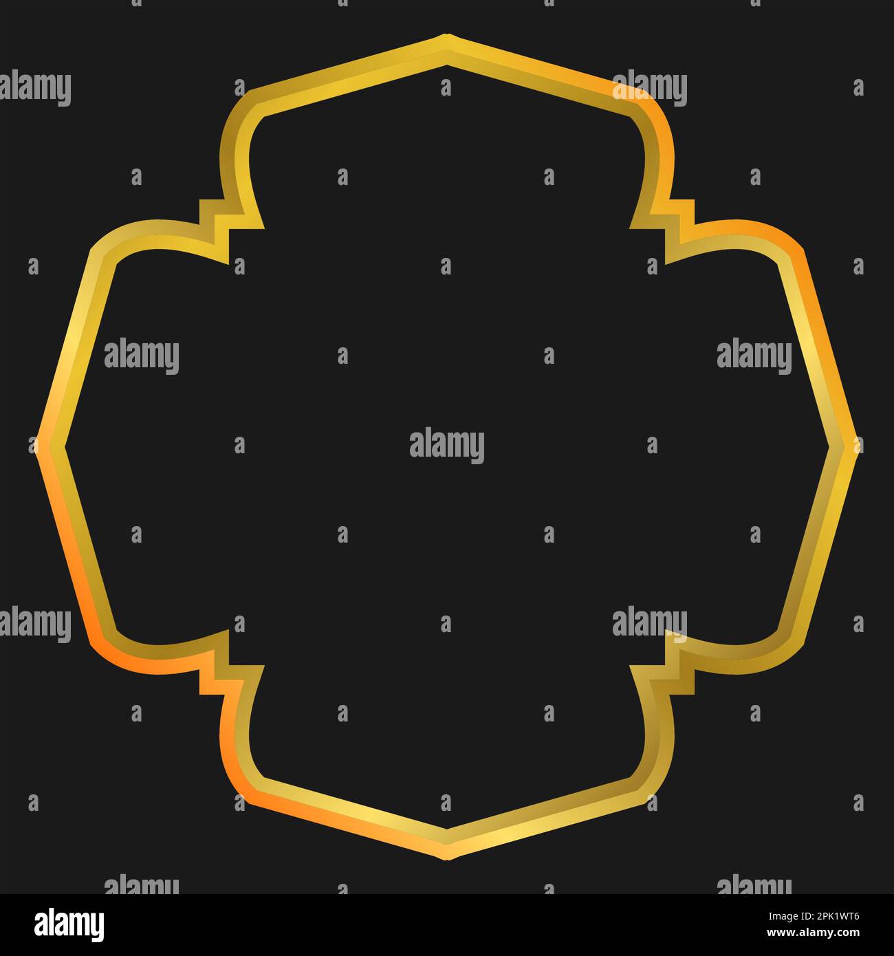 Elemento vettoriale modello di cornice e bordo in stile islamico di lusso. Emblema islamico del bagde per lo sfondo o la bandiera Illustrazione Vettoriale
