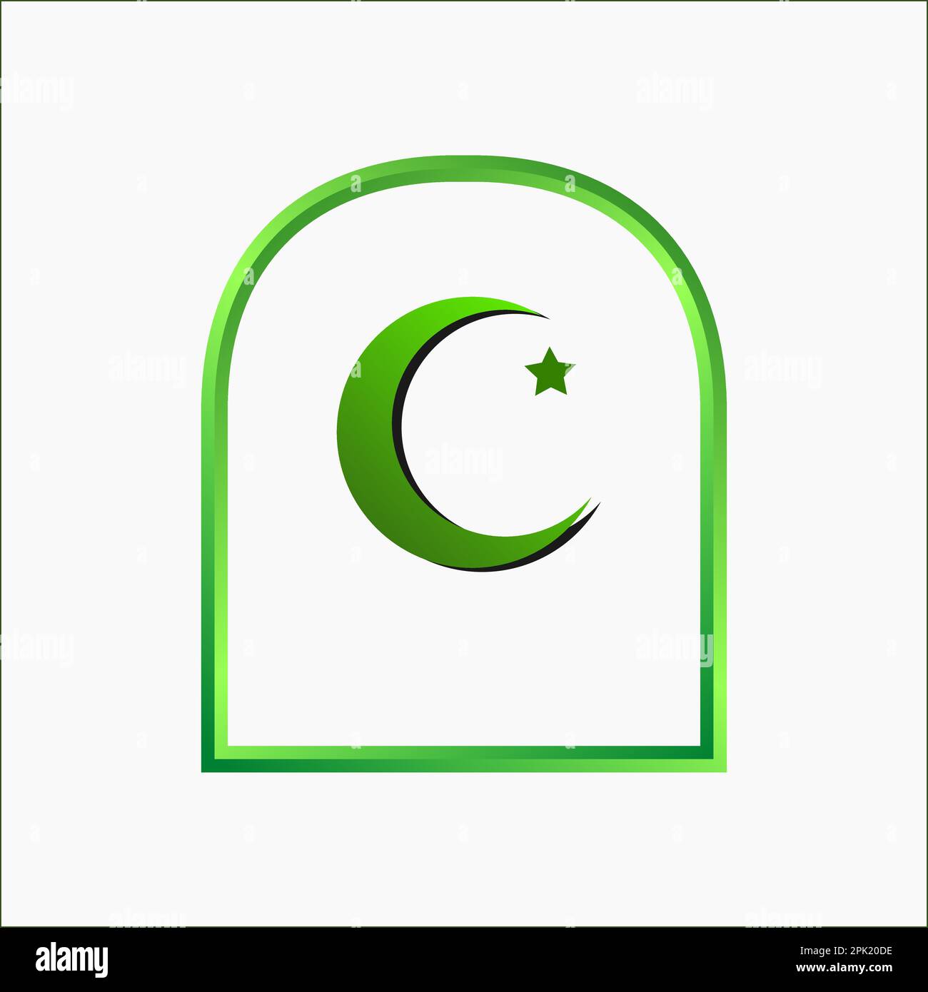 Modello vettoriale di disegno della forma della cornice dell'ornamento islamico. Emblema islamico della bagde. Elemento astratto arabo. Illustrazione Vettoriale