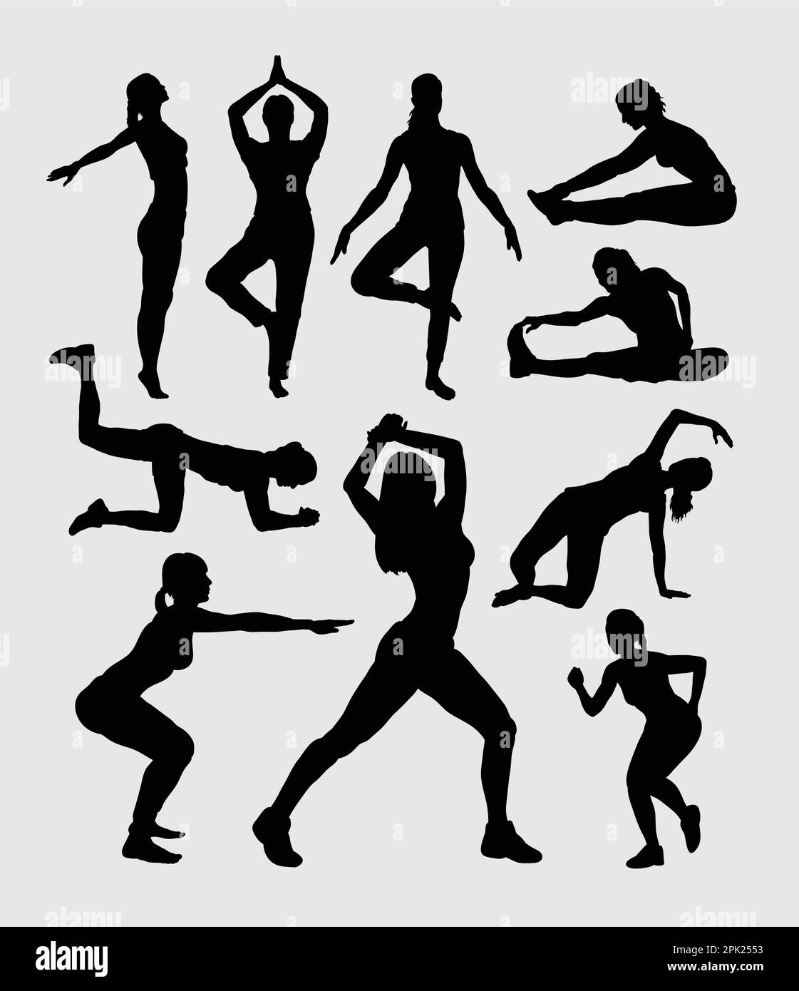 Donna aerobica forma sportiva fitness Illustrazione Vettoriale