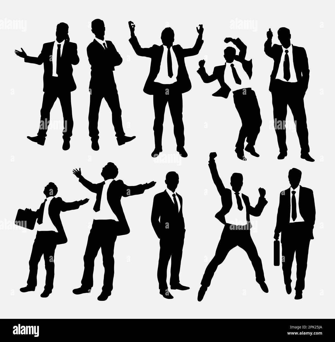 Uomo d'affari successo persone silhouettes Illustrazione Vettoriale