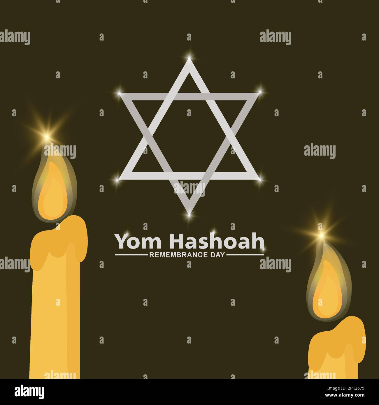 Yom Hashoah - Remembrance Day, moderna illustrazione vettoriale di sfondo Illustrazione Vettoriale