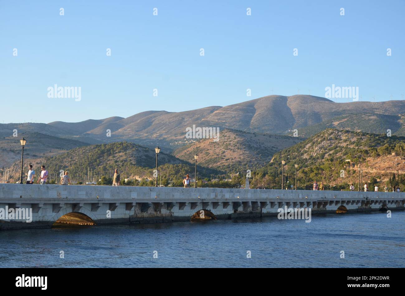 Grecia, Mar Ionio, Cefalonia isola Assos villaggio tradizionale e Argostoli città Foto Stock