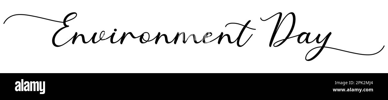 Giornata dell'ambiente - vettore di scrittura isolato su sfondo bianco Illustrazione Vettoriale