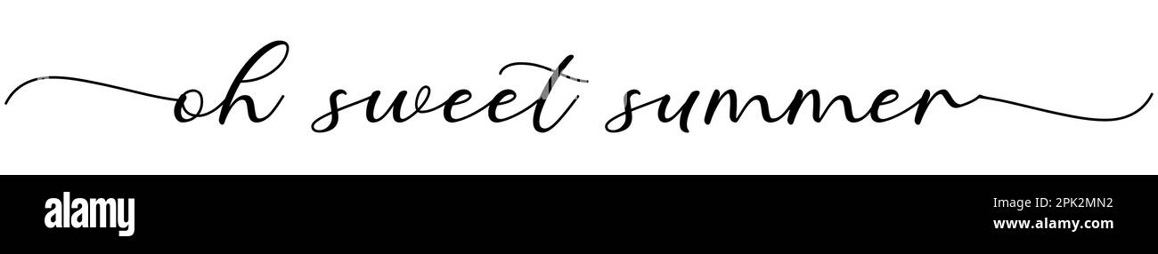 OH Sweet Summer card. Citazione positiva disegnata a mano. Calligrafia a pennello moderna. Isolato su sfondo bianco Illustrazione Vettoriale