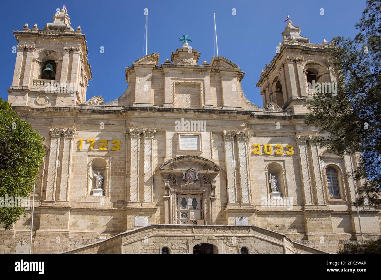la chiesa di san lorenzo di 300 anni birgu valletta malta Foto Stock