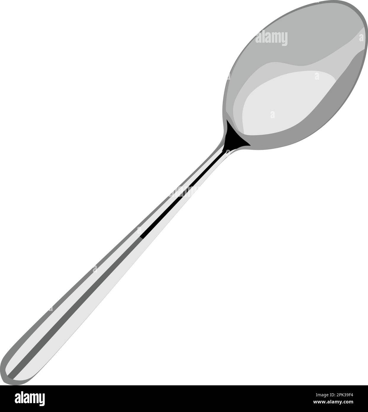 Cucchiaio di metallo Eat utensil Vector Illustrazione Vettoriale