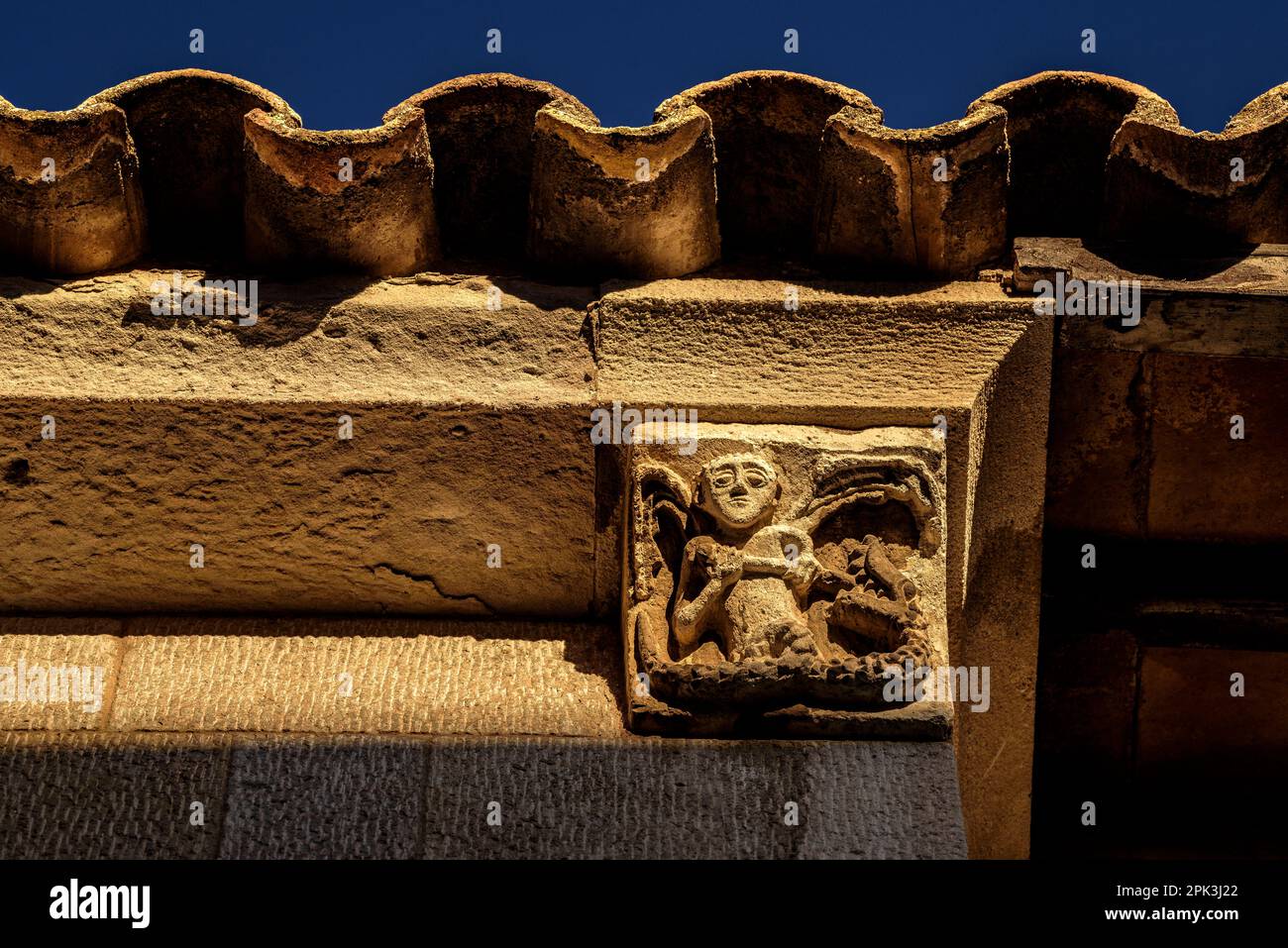 Particolare di un tetto del Conventet (convento) del Monastero di Pedralbes (Barcellona, Catalogna, Spagna) ESP detalle de un tejado al Conventet Pedralbes Foto Stock