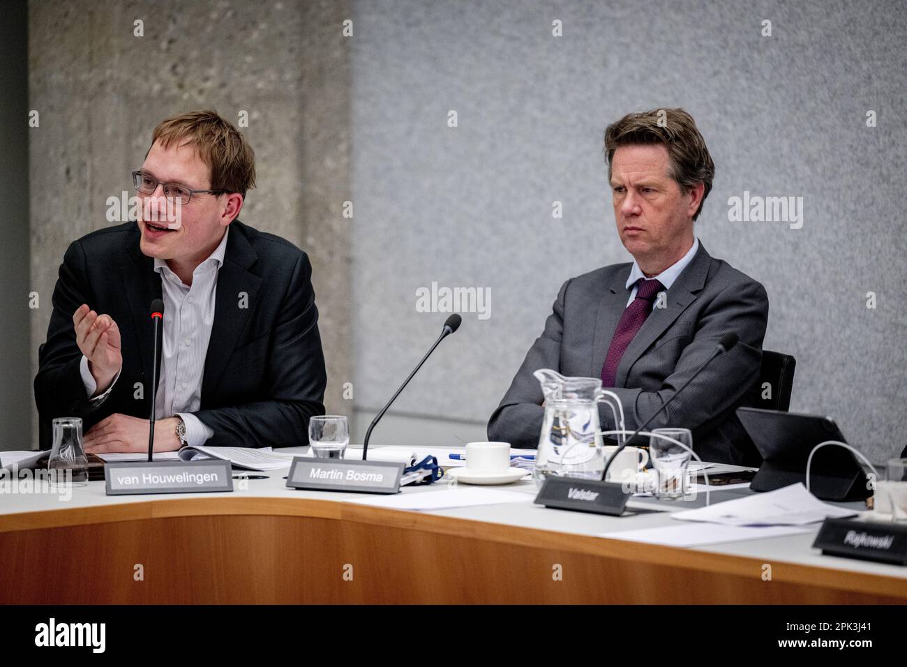 L'AIA - Pepijn van Houwelingen (fvd) durante una tavola rotonda sulla legge temporanea sulle operazioni informatiche. ANP ROBIN UTRECHT olanda fuori - belgio fuori Foto Stock