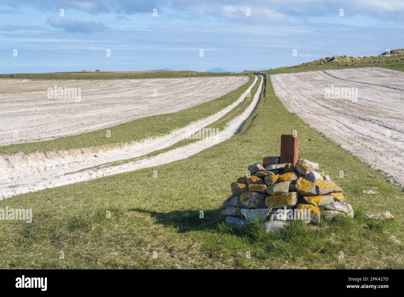 RSPB Scozia Balranald. Questa splendida riserva hebrideana ha spiagge sabbiose, litorale roccioso, paludi e dune di sabbia con una meravigliosa fauna selvatica Foto Stock