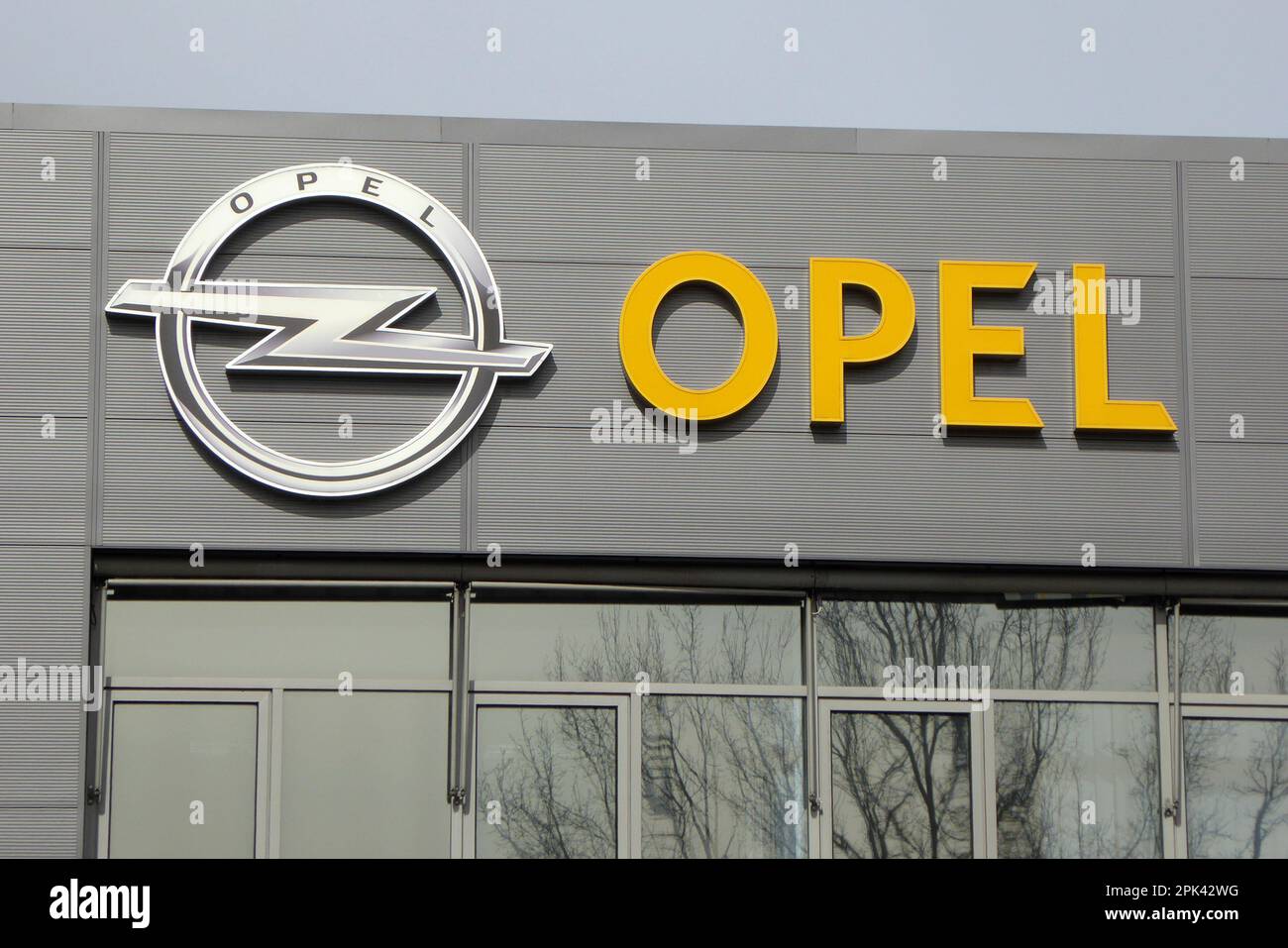 Opel / Schriftzug / Logo Foto Stock