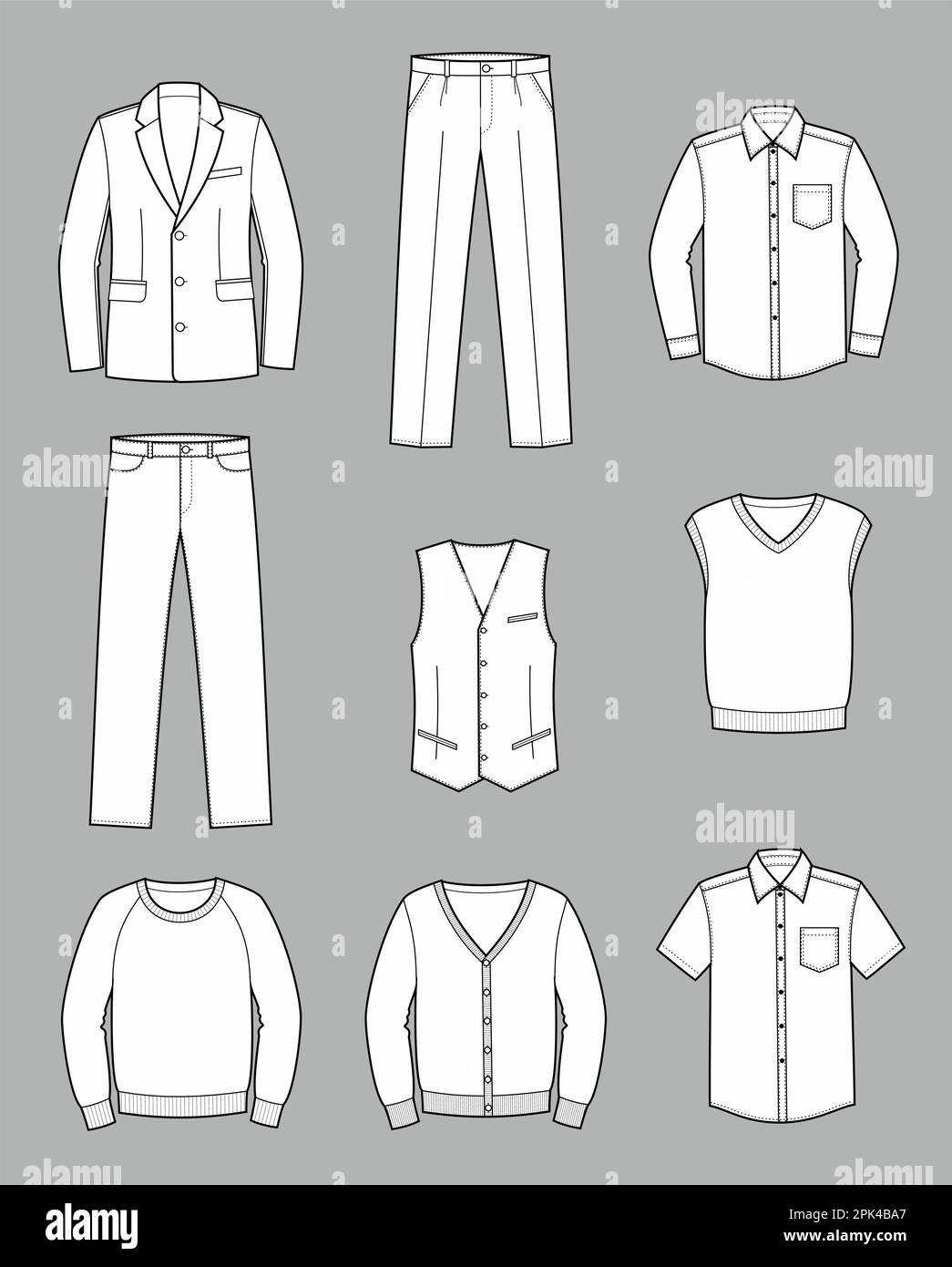 Set di abbigliamento da lavoro mans. Illustrazione Vettoriale