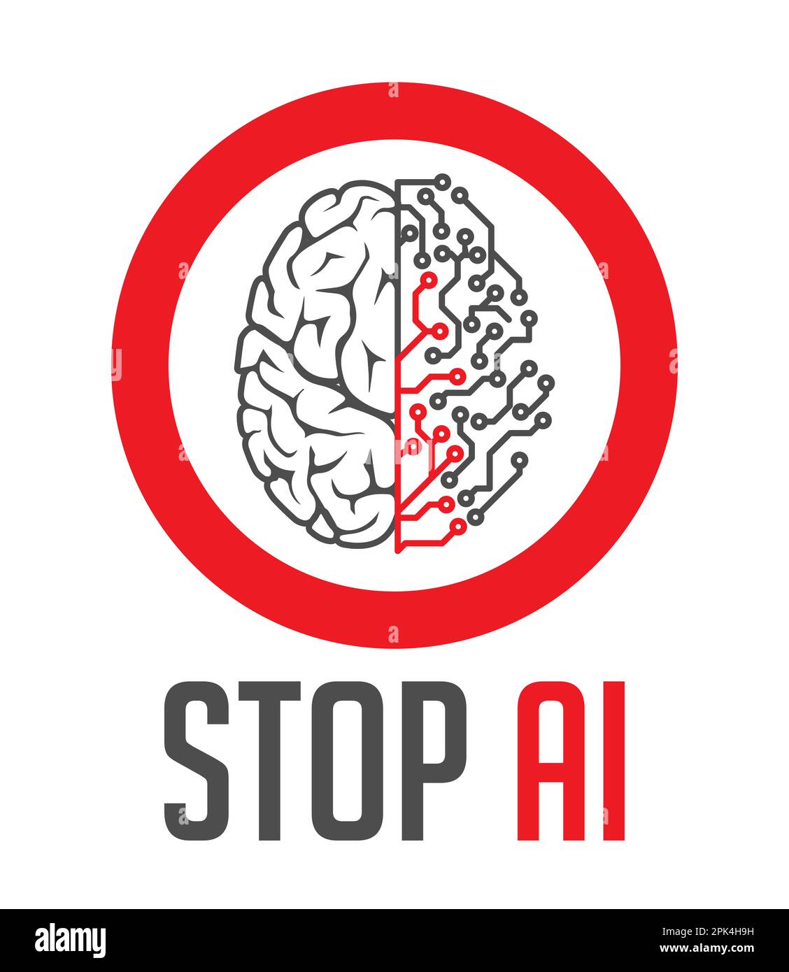 Intelligenza artificiale - concept logo - lettere ai come circuito integrato al computer Foto Stock