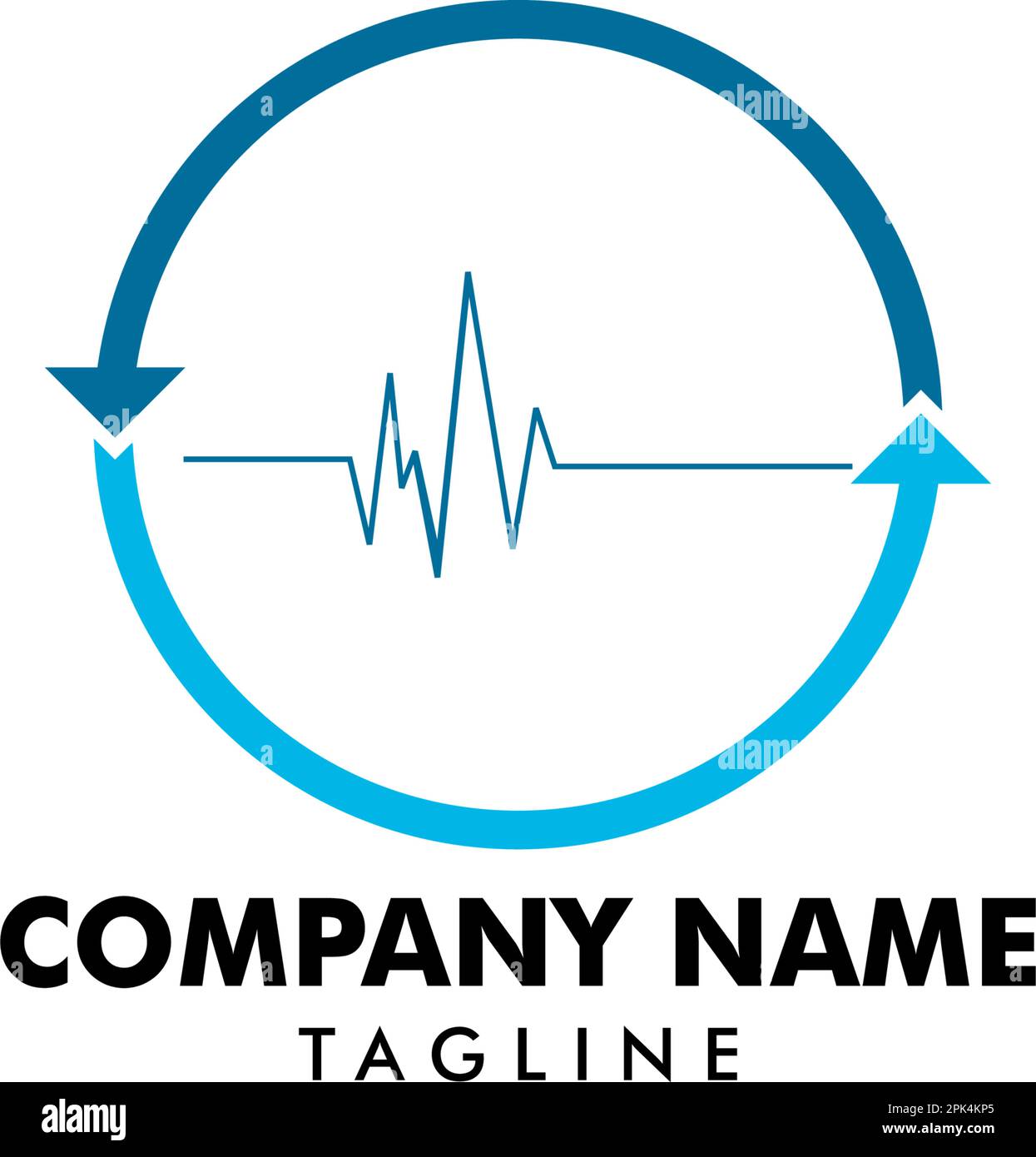 Pulse con il modello del logo con cerchio a freccia Illustrazione Vettoriale