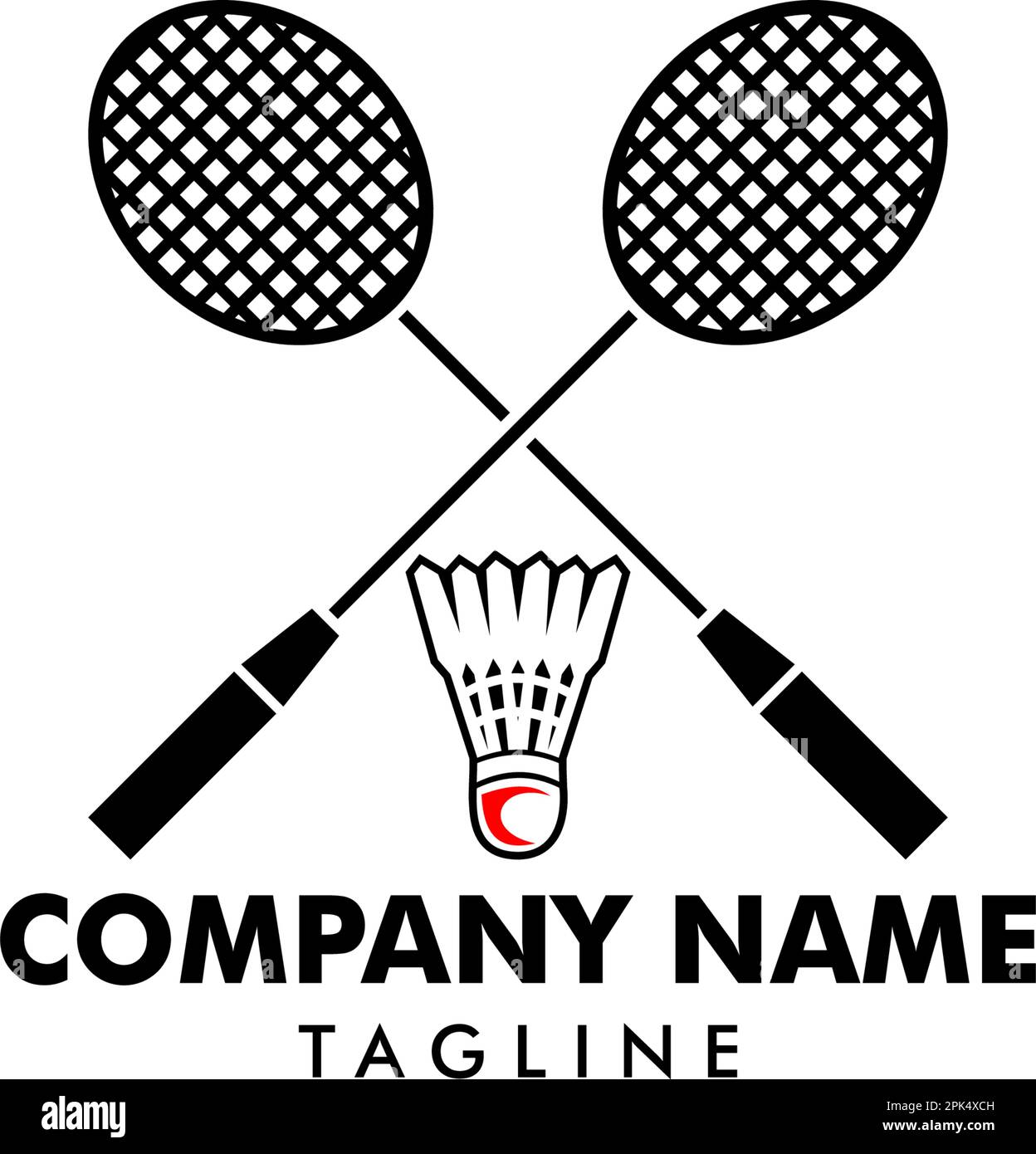 Logo sportivo badminton modello vettoriale, logo sportivo concetto Illustrazione Vettoriale