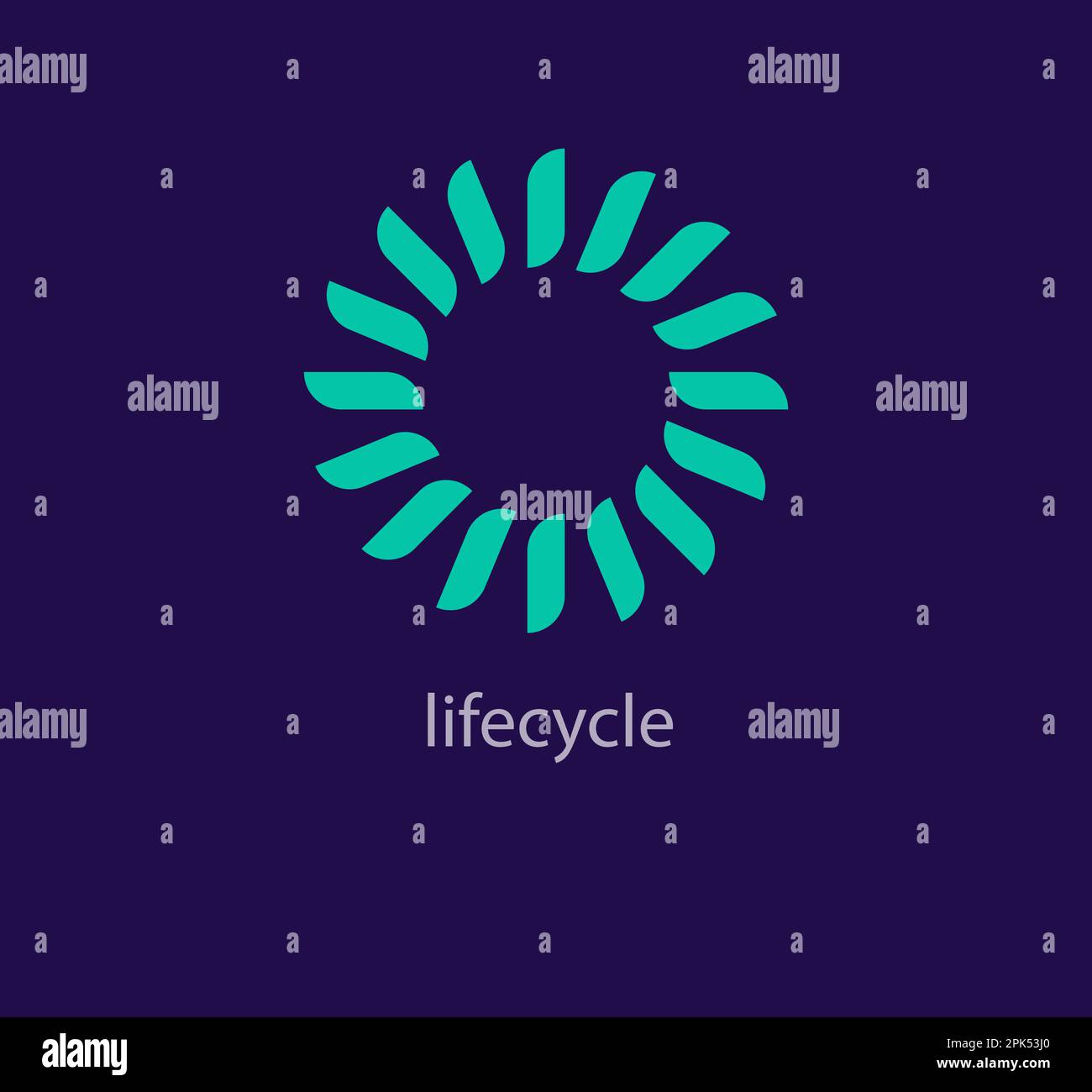Ciclo di vita, logo sviluppo-istruzione. Design unico. Modello di logo loop ripetuto. vettore. Illustrazione Vettoriale