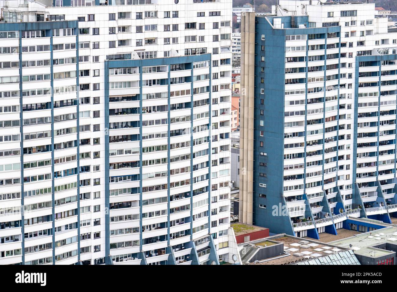Columbus Center alti edifici residenziali, oltre 550 appartamenti, a Bremerhaven, Brema, Germania Foto Stock
