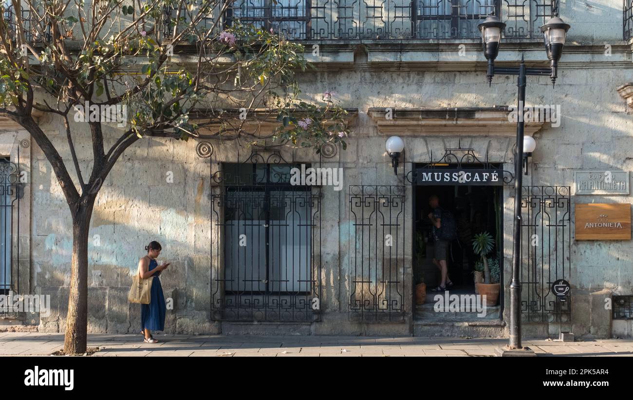 Caffetteria, centro storico di Oaxaca, Oaxaca Messico Foto Stock