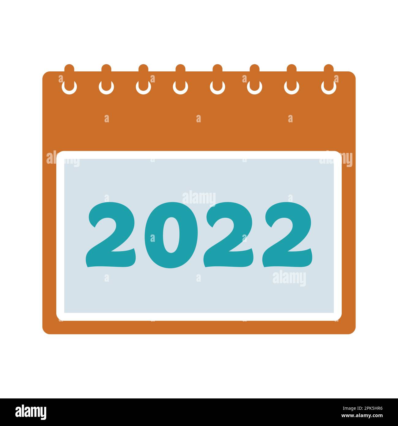 2022 icona colorata del Calendario. Illustrazione del simbolo EPS vettoriale modificabile. Illustrazione Vettoriale