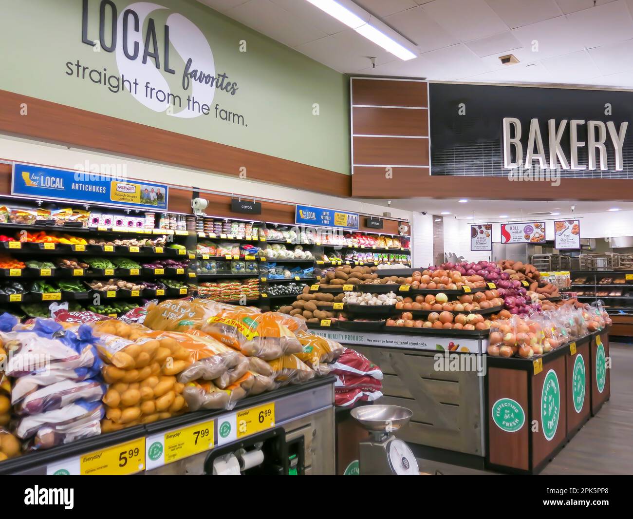 Sezione Preferiti locali in Supermarket Foto Stock