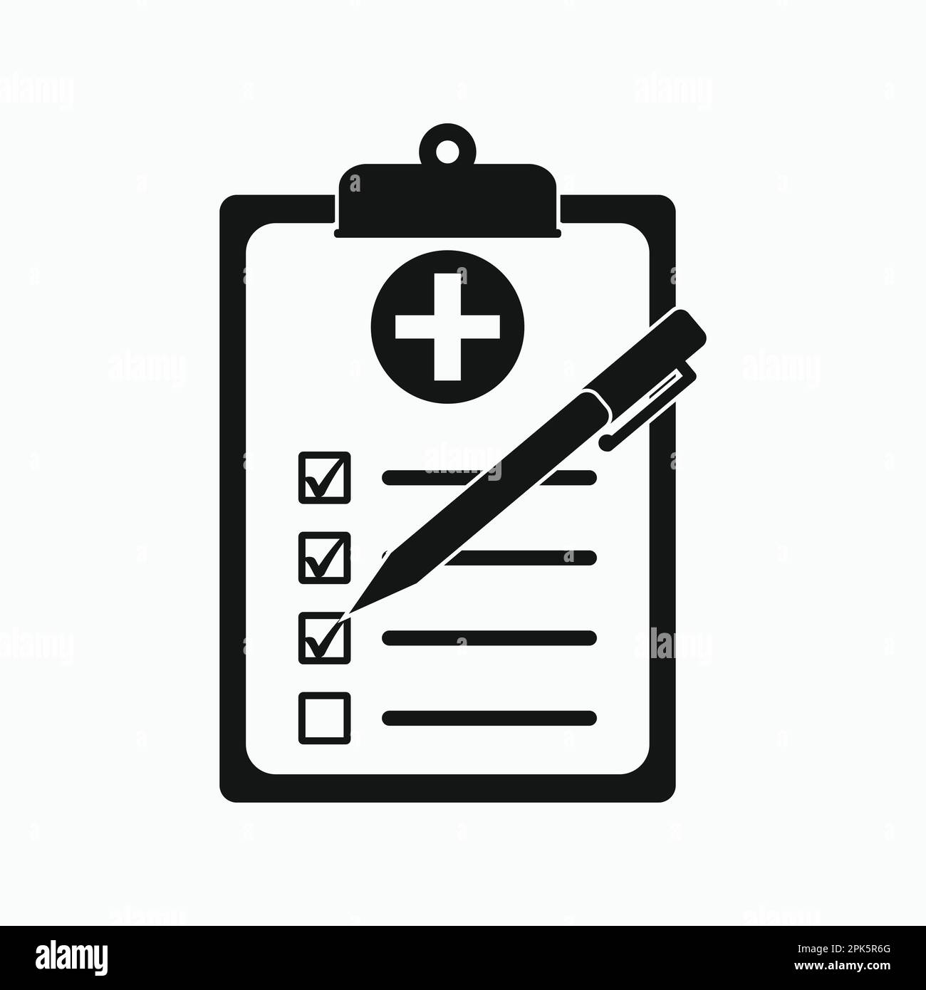 Icona elenco di controllo. EPS vettoriale stile piatto. Illustrazione Vettoriale